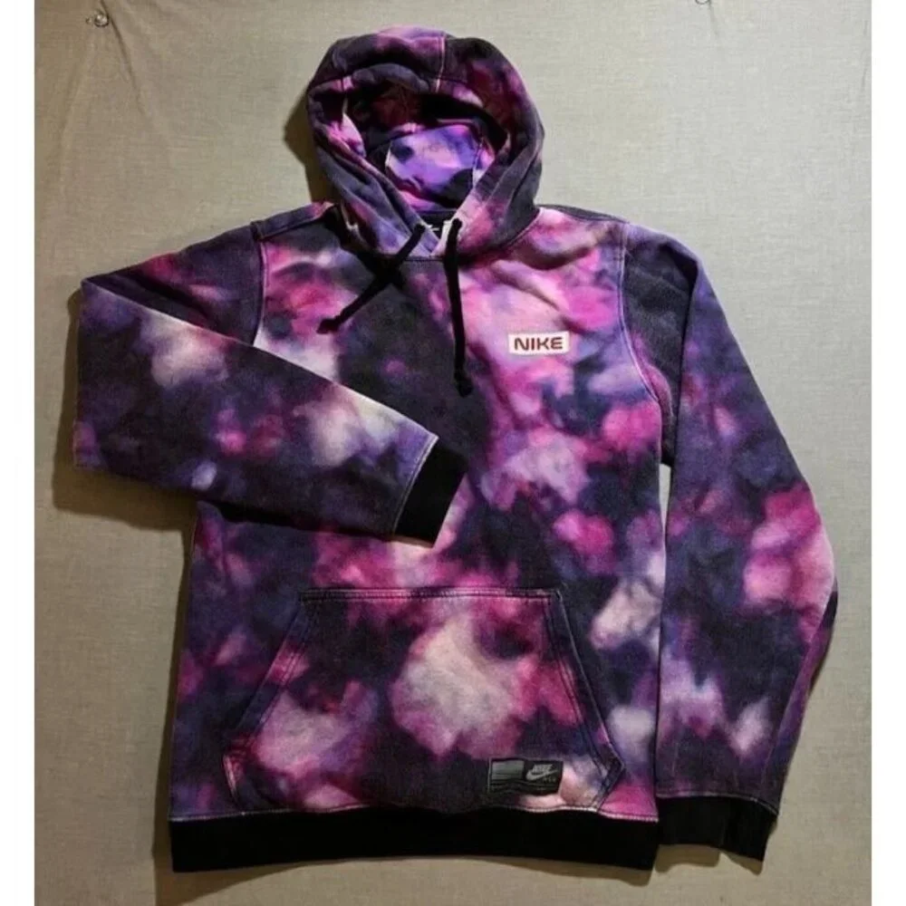 Nike Air Sweatshirt Adult Small Purple Tie Dye Pullover Long Sleeves Hoodie. - Picture 1 of 10
